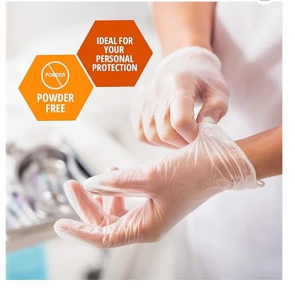 Med PRIDE Vinyl Gloves 4.3 mil Thick, Powder-Free, Heavy Duty Gloves - Picture 4 of 5